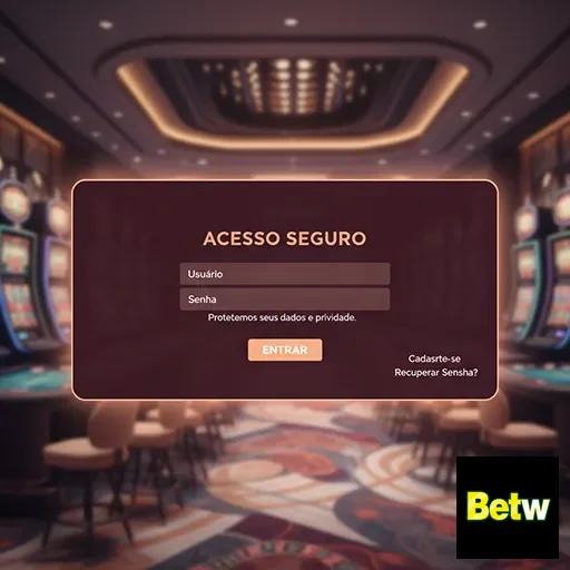 Tela de login do aplicativo betw com acesso seguro para usuários.