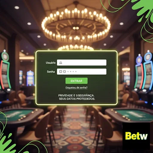 Tela de login da betw com foco em segurança dos dados.