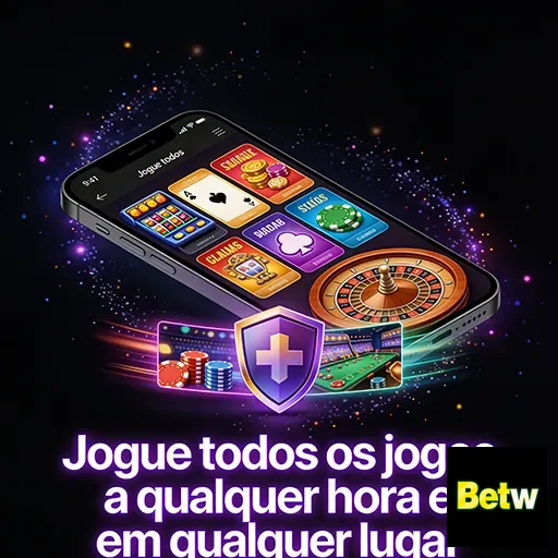 Tela do aplicativo da betw com jogos de cassino disponíveis.