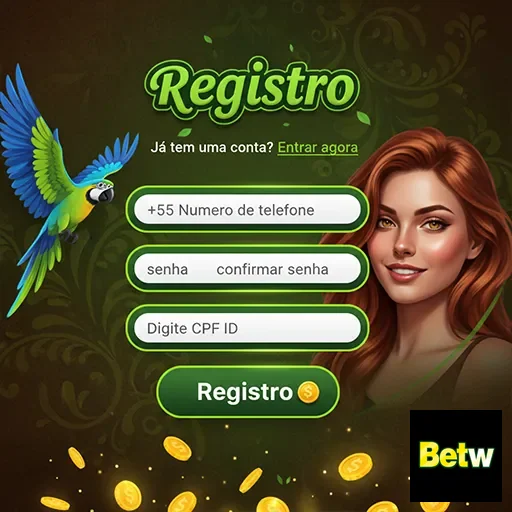 Tela de registro do betw com um formulário de cadastro.