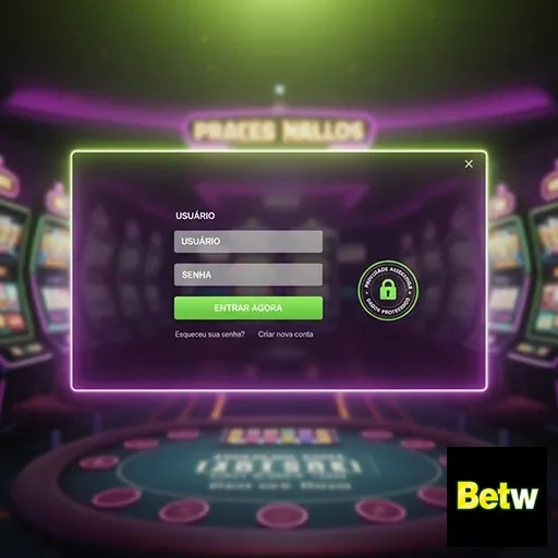 Tela de login do betw para acessar serviços VIP exclusivos.