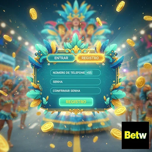 Tela de registro da plataforma betw com elementos atraentes.