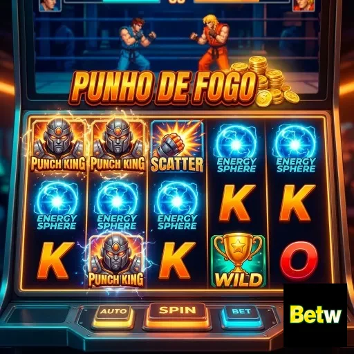 Jogos da slot 'Punho de Fogo' no app da betw.