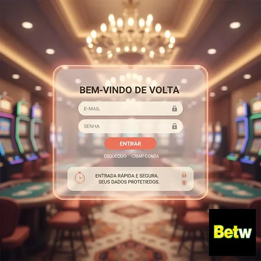 Tela de login do aplicativo betw para acesso VIP ao jogo.